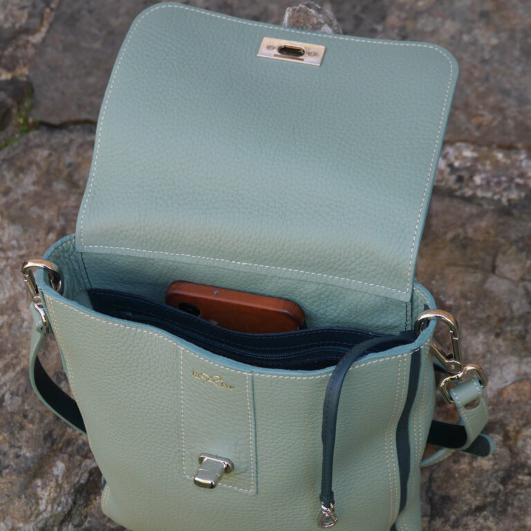 Sac Bandoulière Femme Vert Kaki En Simili Cuir Matelassé - Fermoir Verrou - Taille Moyenne